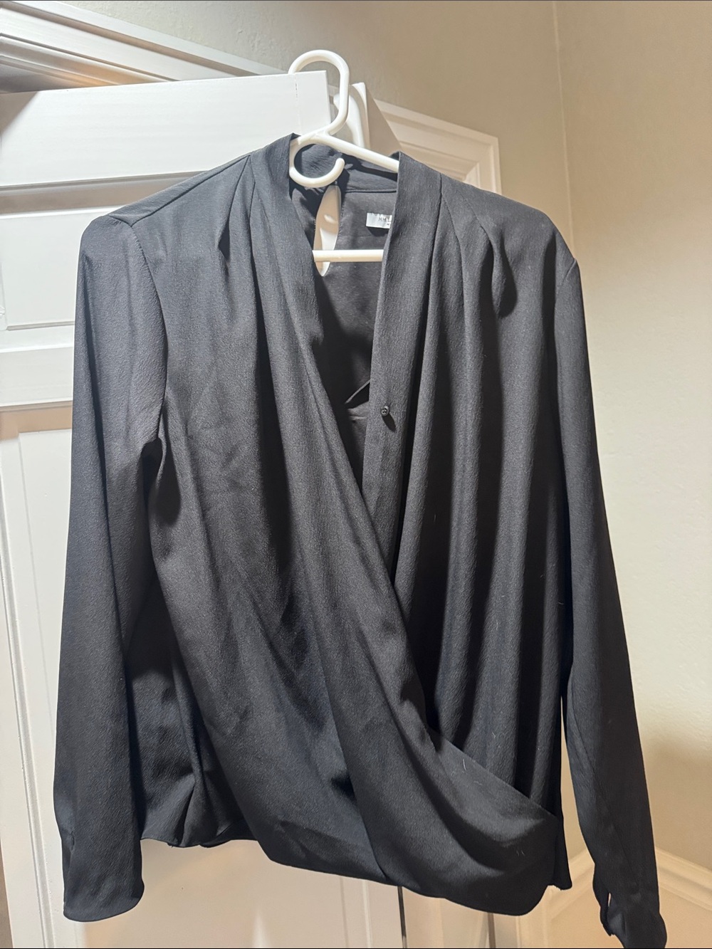 MM Lafleur Black Faux Wrap Top
